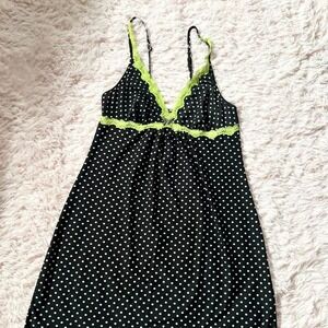 Polka Dot Retro Pinup Sexy Flirty Adorb Grandmacore Babydoll Lingerie Slip Dress